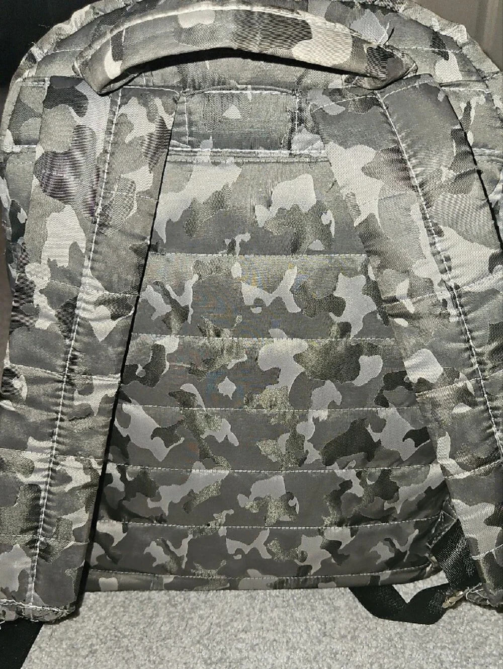 Kids Camo Quilted Backpack - Black/Grey